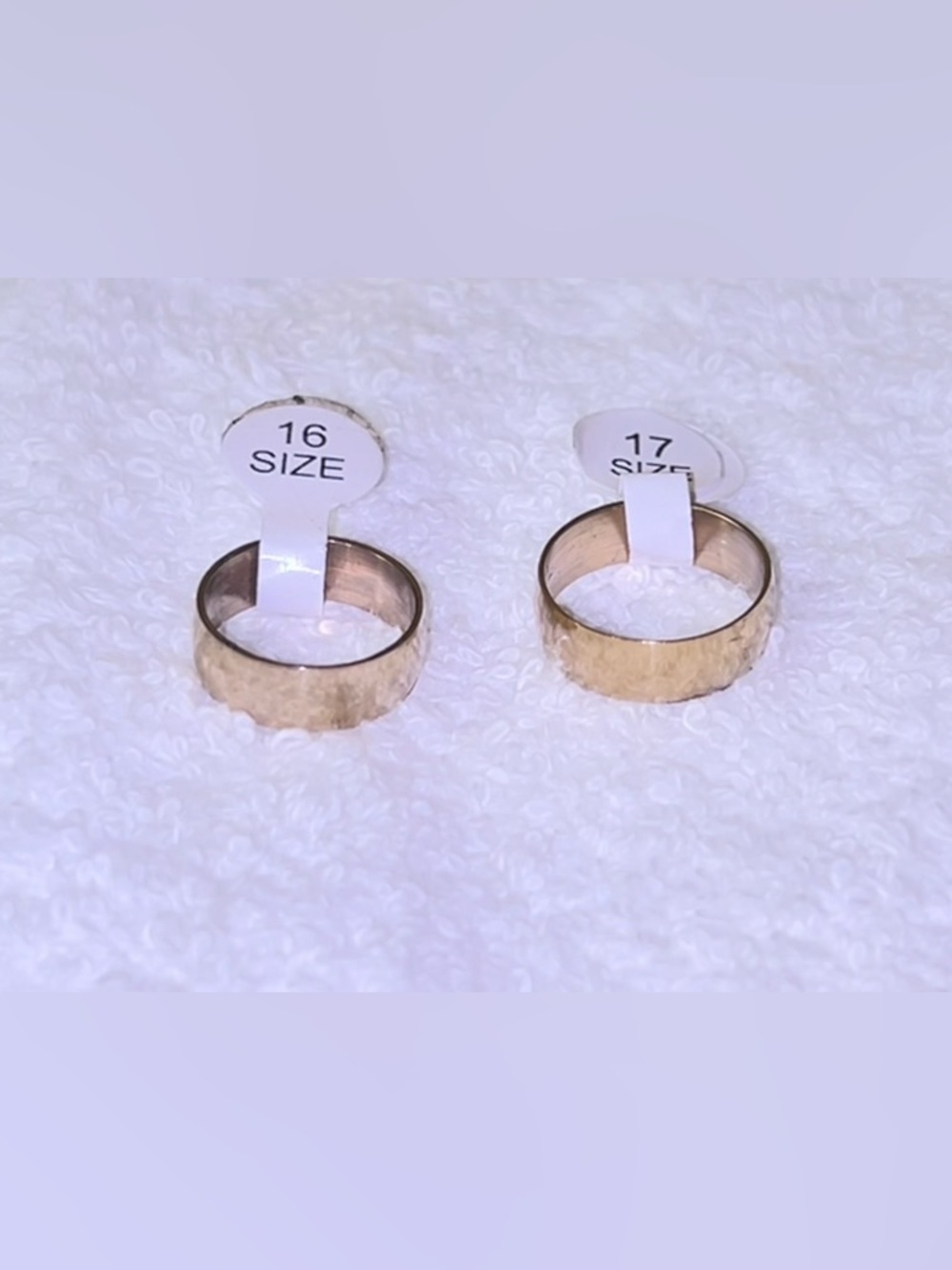 Gold-Tone Hammered Wedding Band - Size 16 & 17